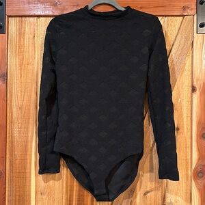 Fashion Nova 1X black stretch bodysuit